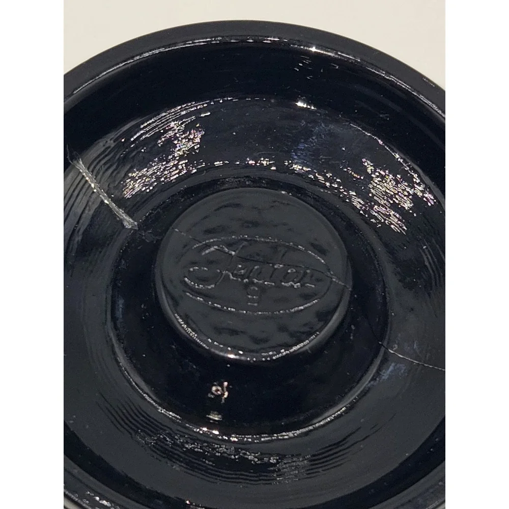 Fenton Black Glass‎ Hobnail Candleholder Ring Centerpiece